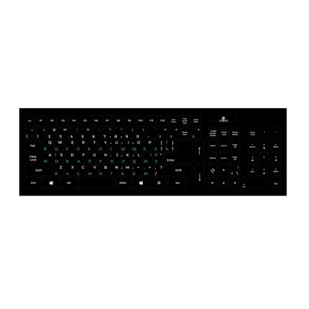 Наклейка на клавіатуру XoKo 109 keys UA/rus green, Latin white (XK-KB-STCK-BG)