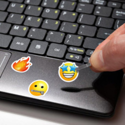 Наклейка на клавіатуру SampleZone непрозора чорна, біло-жовта (SZ-BK-YS)