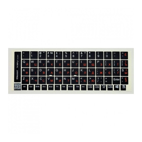 Наклейка на клавіатуру BestKey непрозора чорна, 68, помаранчевий (BK13ORA/024)