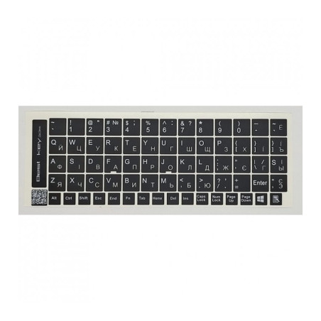 Наклейка на клавіатуру BestKey непрозора чорна, 68, срібний (BK13SIL/021)