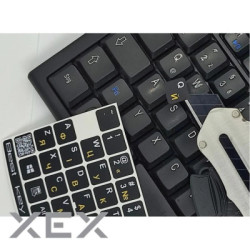 Наклейка на клавіатуру BestKey непрозора чорна, 76, жовтий (BKU13YEL/012)
