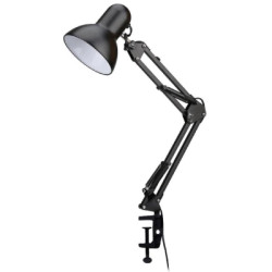 Настільна лампа Євросвітло Ridy-027 E27 зі струбциною чорна