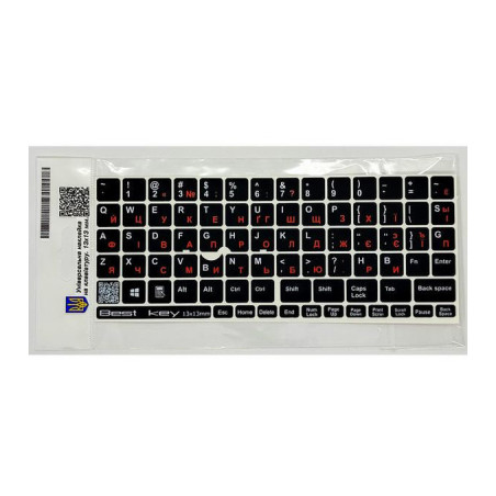 Наклейка на клавіатуру BestKey непрозора чорна, 76, помаранчевий (BKU13ORA/014)