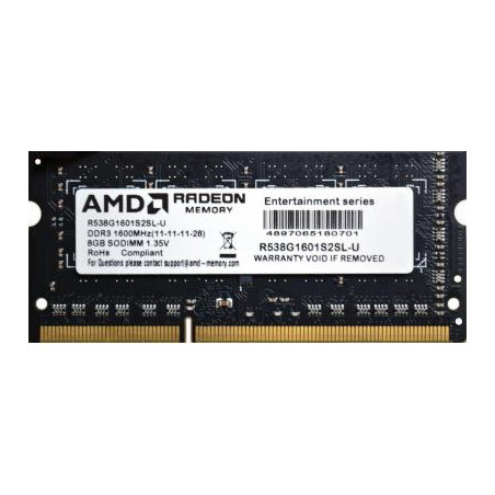 Модуль пам'яті для ноутбука SoDIMM DDR3L 8GB 1600 MHz AMD (R538G1601S2SL-U)