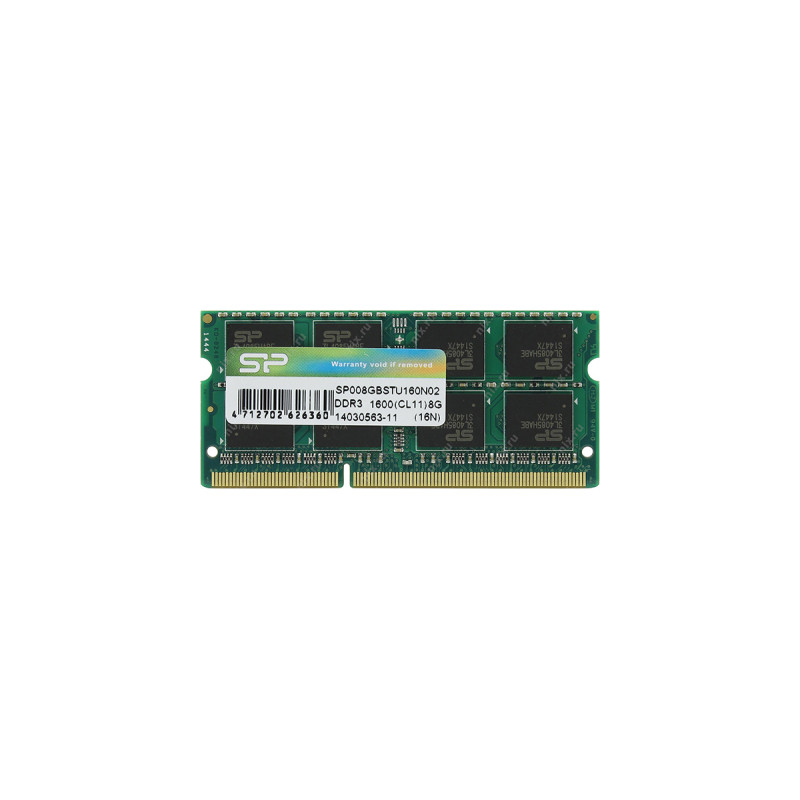 Модуль пам'яті для ноутбука SoDIMM DDR3 8GB 1600 MHz Silicon Power (SP008GBSTU160N02)