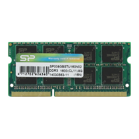 Модуль пам'яті для ноутбука SoDIMM DDR3 8GB 1600 MHz Silicon Power (SP008GBSTU160N02)