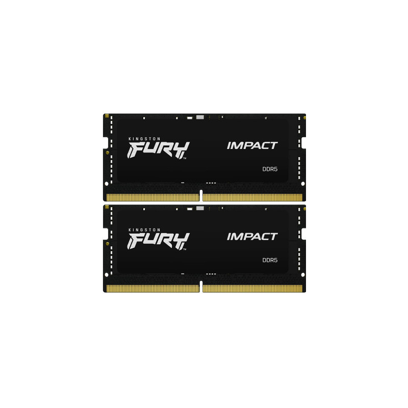 Модуль пам'яті для ноутбука SoDIMM DDR5 32GB (2x16GB) 5600 MHz Impact Black Kingston Fury (ex.HyperX) (KF556S40IBK2-32)