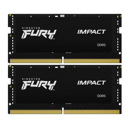 Модуль пам'яті для ноутбука SoDIMM DDR5 32GB (2x16GB) 5600 MHz Impact Black Kingston Fury (ex.HyperX) (KF556S40IBK2-32)
