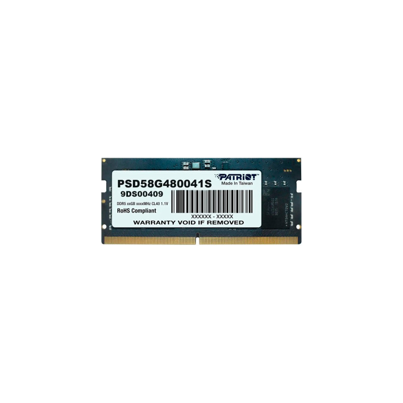 Модуль пам'яті для ноутбука SoDIMM DDR5 8GB 4800 MHz Patriot (PSD58G480041S)