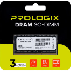 Модуль пам'яті для ноутбука SoDIMM DDR3 8GB 1600 MHz Prologix (PRO8GB1600D3S)