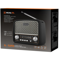 Портативний радіоприймач REAL-EL X-520 Black (EL121800006)