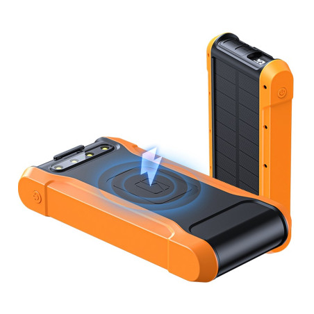 Батарея універсальна PowerPlant 20000mAh, PD/18W, QC3.0, USB-C, USB-A*2, Wireless, Solar panel (PB930487)