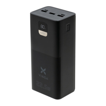 Батарея універсальна Vinga 40000 mAh 22.5W Display Black (VPBB4022)