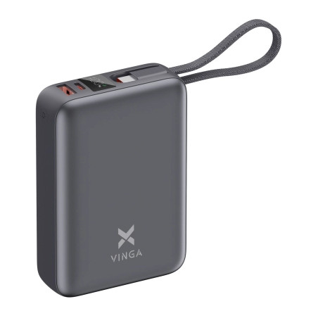 Батарея універсальна Vinga 20000 mAh 45W Display Cable (VPBB2045C)