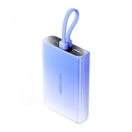 Батарея універсальна Vention 10000mAh 22,5W PD, USB-A, USB-C In/Out, Lightning In/Out, LED display, Blue (FHZL0)
