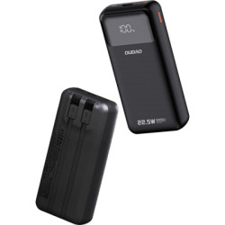 Батарея універсальна Dudao K15Pro 20000mAh PD/22.5W, QC, with built-in cables, Black (6977196682430)
