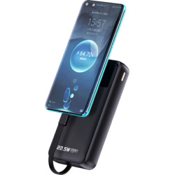 Батарея універсальна Dudao K15Pro 20000mAh PD/22.5W, QC, with built-in cables, Black (6977196682430)