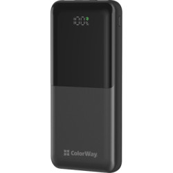 Батарея універсальна ColorWay 10 000 mAh PD/22.5W, QC/3.0, LCD, Black (CW-PB100LPB3BK-PDD)