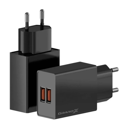Зарядний пристрій Grand-X 5V 2.1A USB Black (CH-15B)