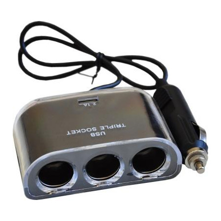 Зарядний пристрій Atcom ES-09 (HUB 3*DC12 + 1*USB, 2.1A) (13151)