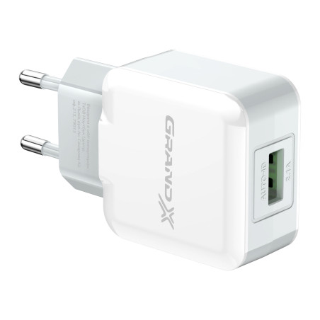 Зарядний пристрій Grand-X 5V 2.1A White (CH-03W)