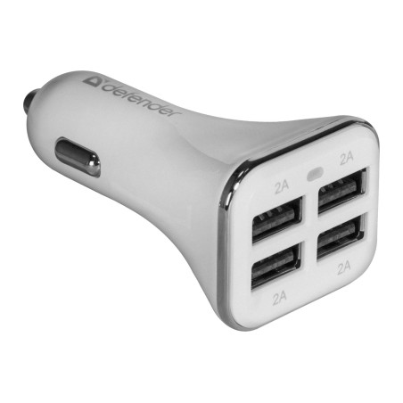 Зарядний пристрій Defender UCA-05 авто, 4 порта USB, 5V / 8A (83567)