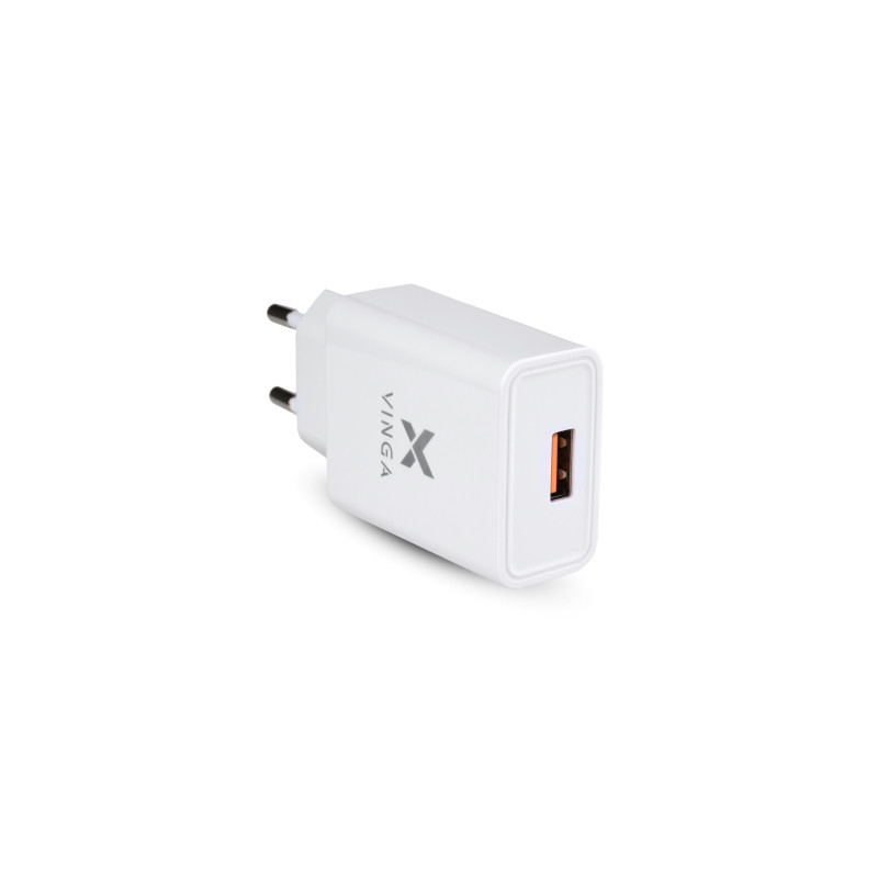 Зарядний пристрій Vinga QC3.0 Quick Wall Charger 1xUSB 18W Max (VWCQAW)