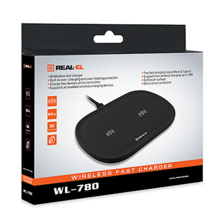 Зарядний пристрій REAL-EL WL-780 black (EL123160020)