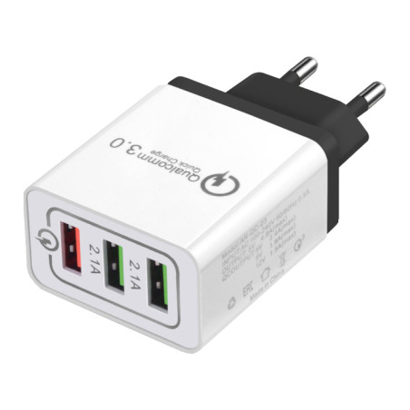 Зарядний пристрій XoKo QC-300 3 USB Qualcom 3.0 4.8A Black (QC-300-BK)