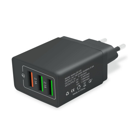 Зарядний пристрій XoKo QC-305 3 USB 5.1A Black (QC-305-BK)