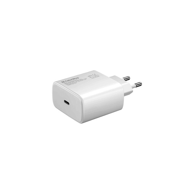 Зарядний пристрій ColorWay Power Delivery Port PPS USB Type-C (45W) white (CW-CHS034PD-WT)