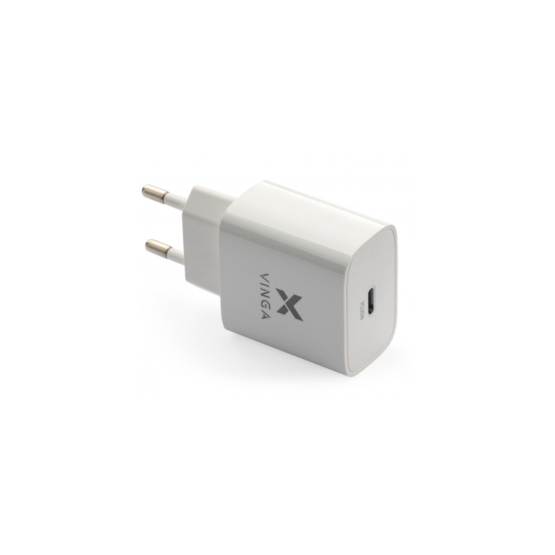 Зарядний пристрій Vinga PD Type-C 20W Charger white (VWCPDC)