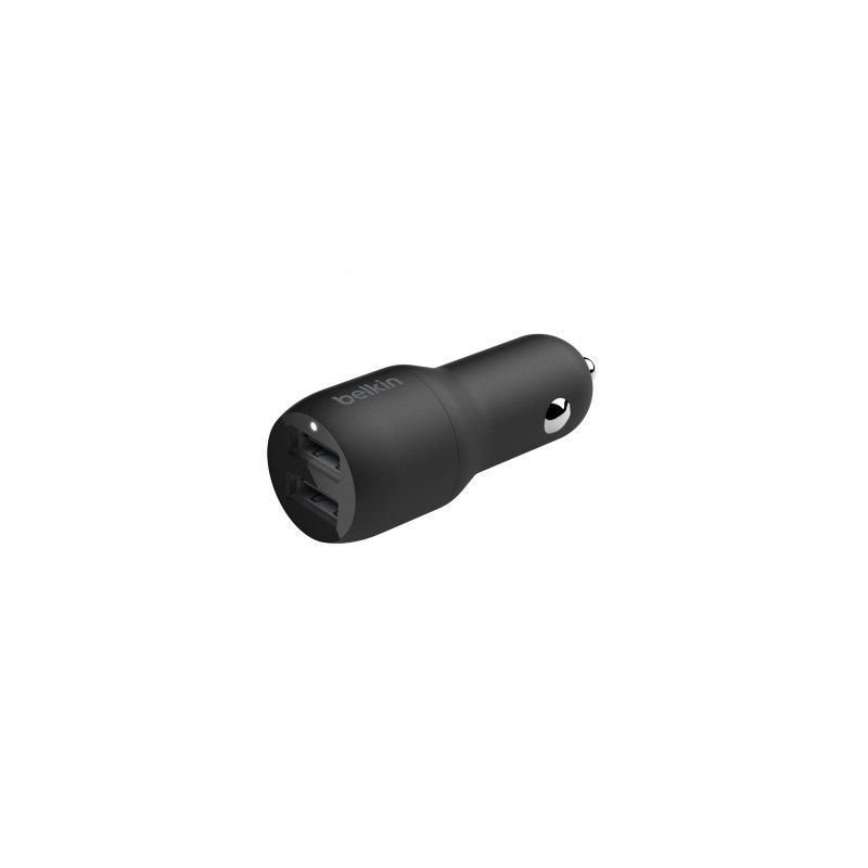 Зарядний пристрій Belkin Car Charger (24W) Dual USB-A, USB-A - Lightning, 1m, black (CCD001BT1MBK)