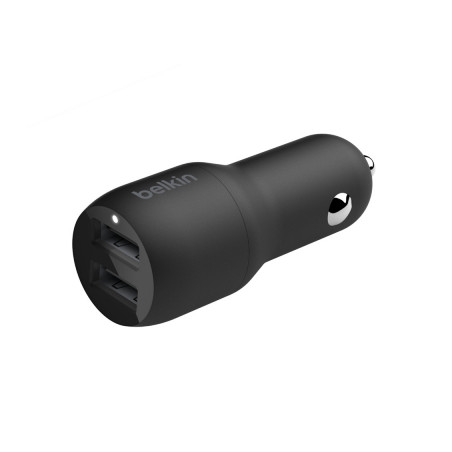 Зарядний пристрій Belkin Car Charger (24W) Dual USB-A, USB-A - Lightning, 1m, black (CCD001BT1MBK)