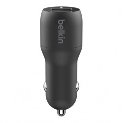 Зарядний пристрій Belkin Car Charger (24W) Dual USB-A, USB-A - Lightning, 1m, black (CCD001BT1MBK)