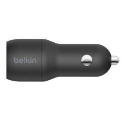 Зарядний пристрій Belkin Car Charger (24W) Dual USB-A, USB-A - Lightning, 1m, black (CCD001BT1MBK)