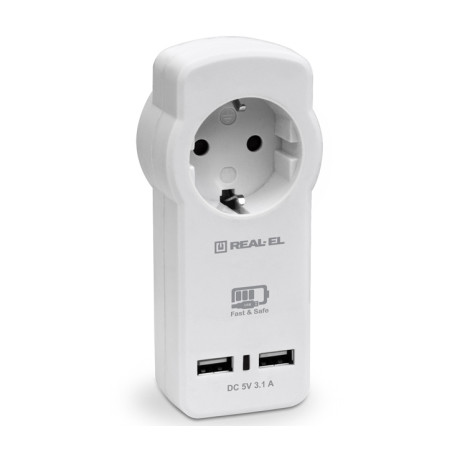 Зарядний пристрій REAL-EL 2*USB 15W (CS-30)