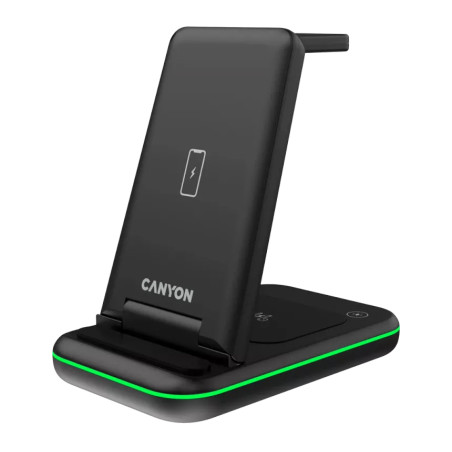 Зарядний пристрій Canyon WS- 304 Foldable 3in1 Wireless charger (CNS-WCS304B)