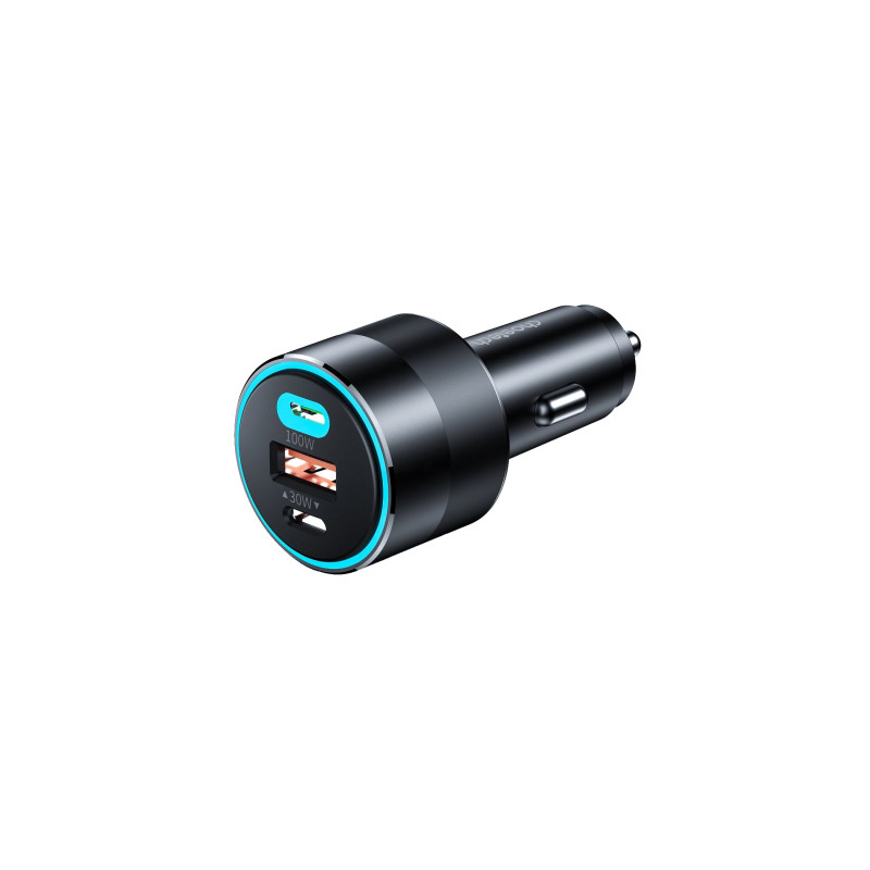 Зарядний пристрій Choetech car 2хUSB-C+USB-A 130W QC3.0/PD/PPS black (TC0011-BK)