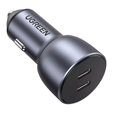 Зарядний пристрій Ugreen 2xUSB-С 40W Car Charger CD213 space gray (70594)