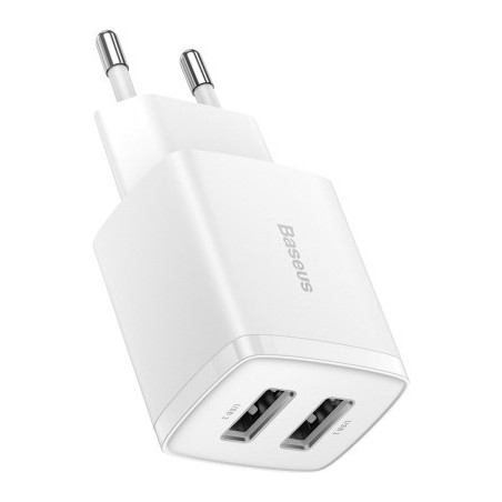 Зарядний пристрій Baseus Compact Charger 2U White (CCXJ010202)