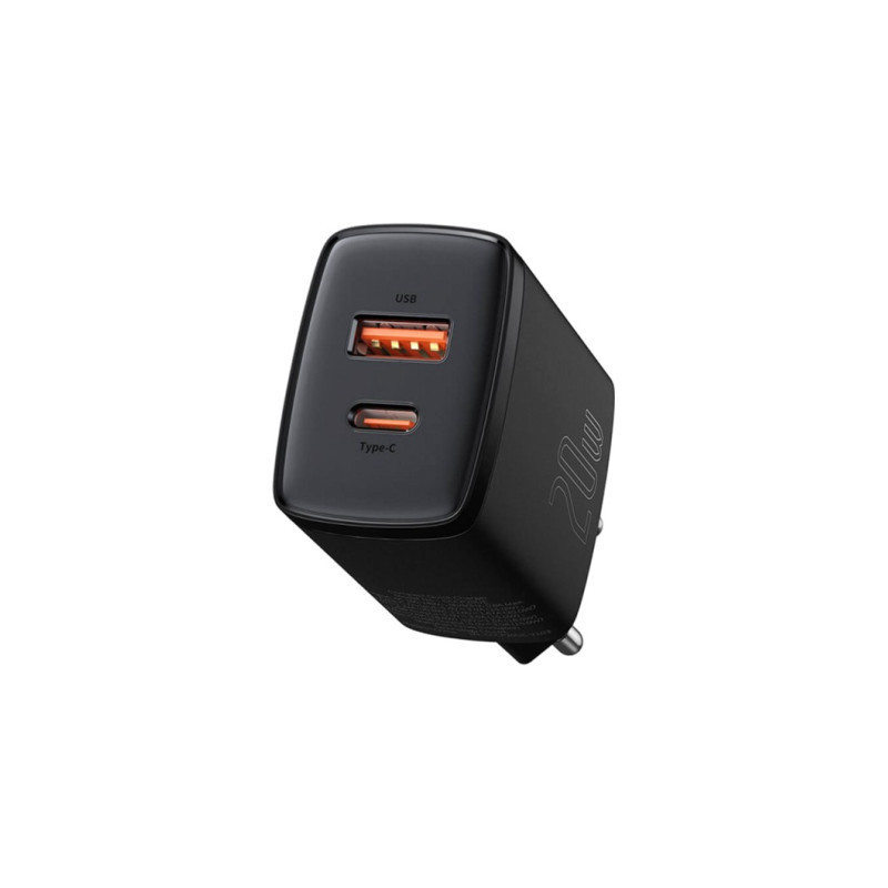 Зарядний пристрій Baseus Compact Quick Charger U+C 20W EU Black (CCXJ-B01)