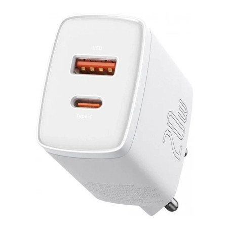Зарядний пристрій Baseus Compact Quick Charger U+C 20W EU White (CCXJ-B02)