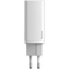 Зарядний пристрій Baseus 2xUSB 65W GaN (USB-C+USB-A) white (CCGAN2L-B02)