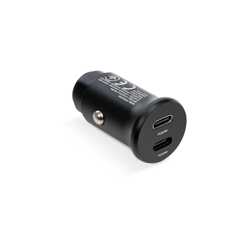 Зарядний пристрій Vinga 40W PD 2xUSB-C (20W+20W) Car Charger (VCPCCCC40)