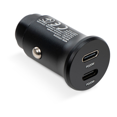 Зарядний пристрій Vinga 40W PD 2xUSB-C (20W+20W) Car Charger (VCPCCCC40)