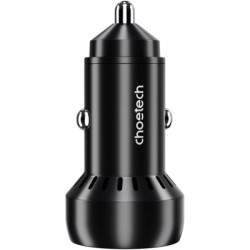 Зарядний пристрій Choetech USB-C+USB-A 60W QC3.0/PD/PPS black (TC0014-BK)