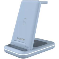 Зарядний пристрій Canyon WS-304 Foldable 3in1 Wireless charger Blue (CNS-WCS304BL)