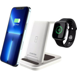 Зарядний пристрій Canyon WS-304 Foldable 3in1 Wireless charger Cosmic Latte (CNS-WCS304CL)