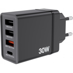 Зарядний пристрій Verbatim USB 30W PD3.0 4-ports black (49700)